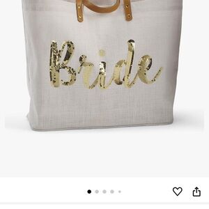 Gold and White Bride Tote Bag